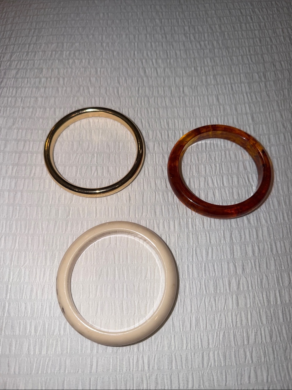 SHEIN Gold, Tortoise Amber and Cream Bangle Hair Rings